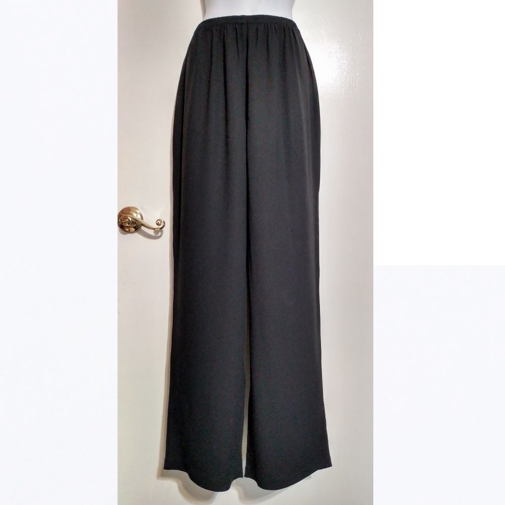 Eileen Fisher crepe georgette silk pants elastic